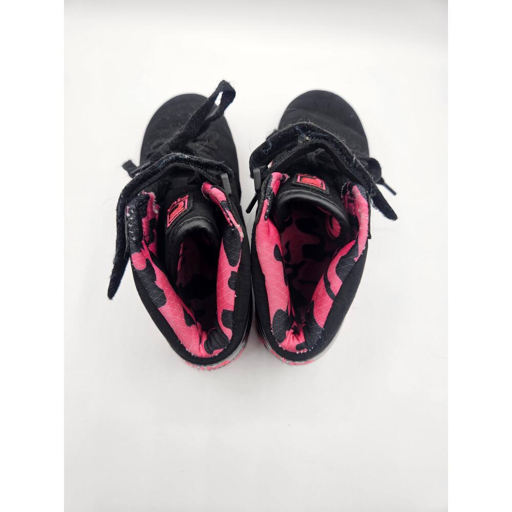 FILA Girls Black & Pink Hi-Top Sneaker Size 3 - Picture 3 of 9